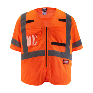 Milwaukee High Vis Reflective Full Zip Vests Large/XL High Vis Orange