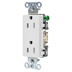 Hubbell Wiring Straight Blade Decorator Duplex Receptacles