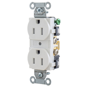 Hubbell Wiring Straight Blade Duplex Receptacles