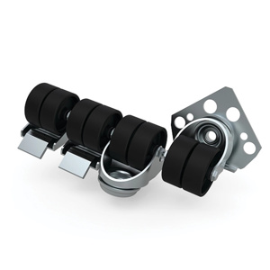 Casters, LCR, 73x102x80mm, Zinc Plated, Mild Steel, 4 caster 2 with brake