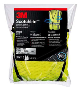 3M Pro Series High Vis Reflective 5-Point Breakaway Safety Vests One Size Hi Viz Yellow Type R, Class 2, 107 Class E