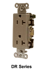 Hubbell Wiring Straight Blade Decorator Duplex Receptacles