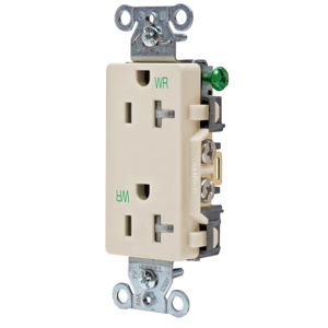 Hubbell Wiring Straight Blade Decorator Duplex Receptacles