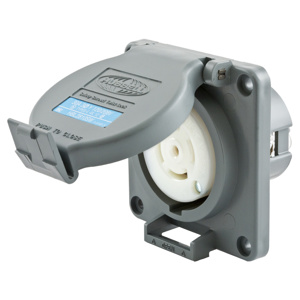 Hubbell Wiring Covered Locking Single Receptacles