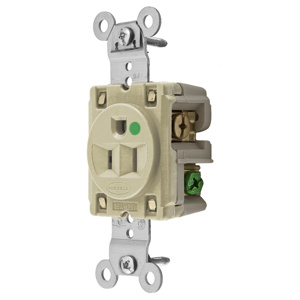 Hubbell Wiring Straight Blade Single Receptacles
