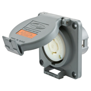 Hubbell Wiring Covered Locking Single Receptacles