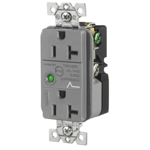 Hubbell Wiring Straight Blade Surge Protection Decorator Duplex Receptacles
