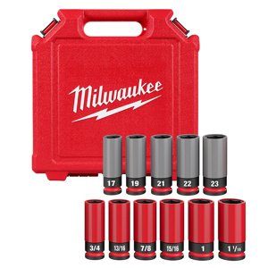 Milwaukee Metric / SAE Socket Sets Standard 1/2 in 11 Piece 6 Point