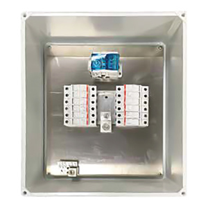 RF Solar Combiner Box, 17.32x15.32x6.65, Light Gray, Fiberglass