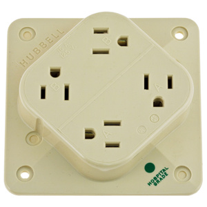 Hubbell Wiring Straight Blade Quadruplex Receptacles