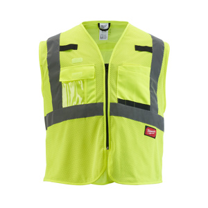Milwaukee High Vis Reflective Full Zip Vests 4XL/5XL High Vis Yellow
