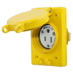 Hubbell Wiring Covered Straight Blade Single Receptacles