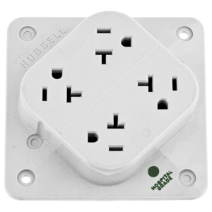Hubbell Wiring Straight Blade Quadruplex Receptacles
