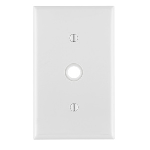 Leviton Standard Coax Wallplates 1 Gang 0.406 in White Nylon Strap