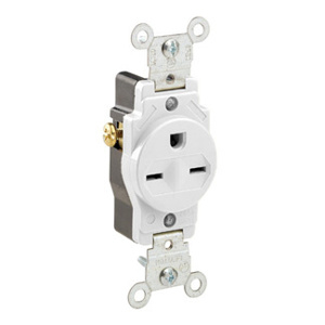 Leviton 5029 Series Single Receptacles 15 A 250 V 2P3W 6-15R Commercial Specification Grade White