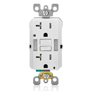 Leviton SmartlockPro® GFNL2 Series Self-test Hospital Grade GFCI / Guide Lights 20 A 5-20R White