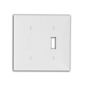 Leviton Standard Blank Toggle Wallplates 2 Gang Ivory Nylon Device