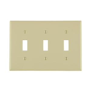 Leviton Standard Toggle Wallplates 3 Gang Ivory Nylon Device