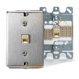 Leviton Standard Telephone Wallplates 1 Gang Stainless Steel 302 Stainless Steel Device