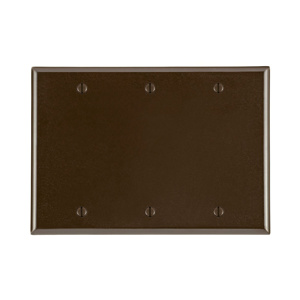 Leviton Standard Blank Wallplates 3 Gang Brown Thermoset Plastic Box