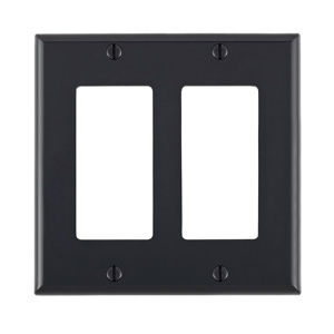 Leviton Standard Decorator Wallplates 2 Gang Black Nylon Device