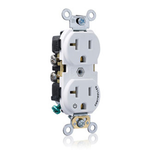 <em class="search-results-highlight">Leviton</em> CR0201P Series Duplex Receptacles 20 A 125 VAC 2P3W 5-20R Commercial Specification Grade White