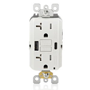 GUAC2-W 20A GFCI COMBO TYPE AC USB DIST