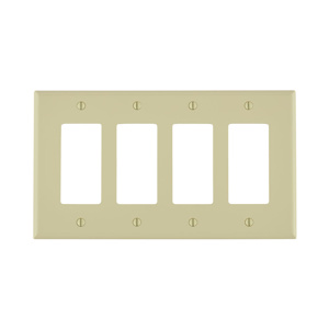 Leviton Midsized Decorator Wallplates 4 Gang Ivory Nylon Device