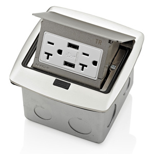 PFUS2-BN TR USB FLRBOX 20A 125V 5-20R-BN