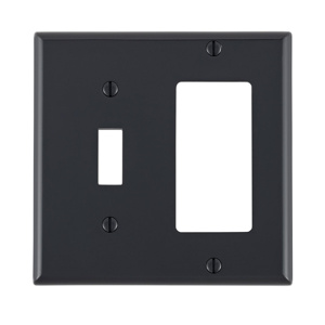 Leviton Standard Decorator Toggle Wallplates 2 Gang Black Nylon Device
