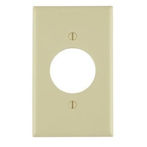 Leviton Standard Round Hole Wallplates 1 Gang 1-3/5 in Ivory Nylon Device