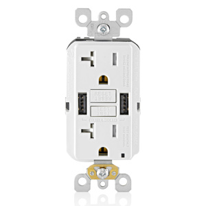 GUSB2-W  20A TYPE A USB GFCI COMBINATION