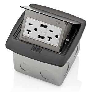 PFUS2-MB POP UP OUTLER/USB 20A BLK