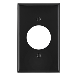 Leviton Standard Round Hole Wallplates 1 Gang 1-3/5 in Black Nylon Device