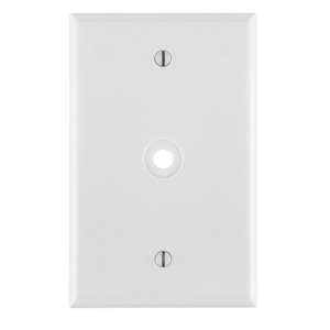 Leviton Midsized Coax Wallplates 1 Gang 0.312 in White Thermoset Plastic Box