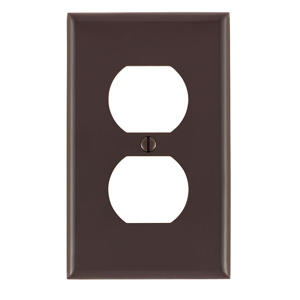 Leviton Standard Duplex Wallplates 1 Gang Brown Nylon Device