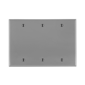 Leviton Standard Blank Wallplates 3 Gang Gray Nylon Box