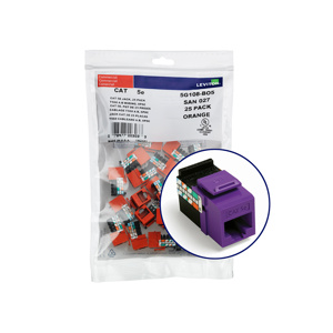 Leviton 5G108-B-5 GigaMax® QuickPort® Series Keystone Jack Inserts Purple