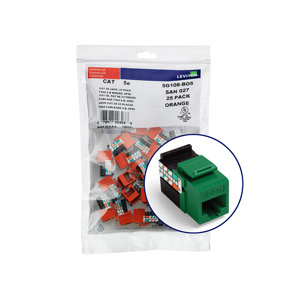 Leviton 5G108-B-5 GigaMax® QuickPort® Series Keystone Jack Inserts Green
