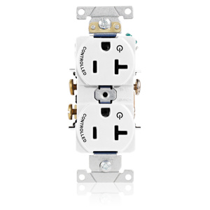 Leviton 5362S1 Series Duplex Receptacles 20 A 125 V 2P3W 5-20R Heavy-Duty Industrial Specification Grade White