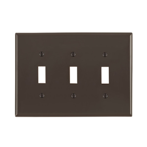 Leviton Midsized Toggle Wallplates 3 Gang Brown Nylon Device