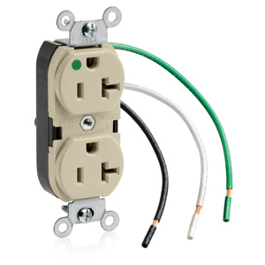 8300-LI DPLX REC W/ LEADS IV 20A 125V