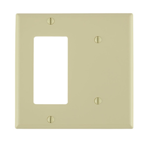 Leviton Standard Blank Decorator Wallplates 2 Gang Ivory Nylon Strap