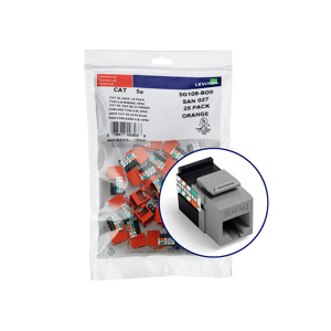 Leviton 5G108-B-5 GigaMax® QuickPort® Series Keystone Jack Inserts Gray