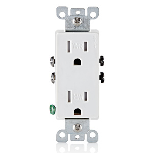 W5325-T0W DECORA WR/TR 15A DPLX REC WH