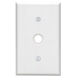 Leviton Standard Coax Wallplates 1 Gang 0.406 in Ivory Thermoset Plastic Strap