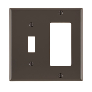 Leviton Standard Decorator Toggle Wallplates 2 Gang Brown Nylon Device
