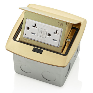 PFGF2-BR POP UP FLOOR BX 20A 125V BRASS