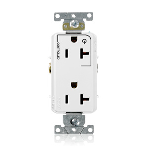 Leviton 16352 Series Self Controlled Duplex Receptacles 20 A 125 V 2P3W 5-20R Heavy-Duty Industrial Specification Grade Decora® White