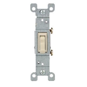 Leviton SPST Toggle Light Switches 15 A 120 V Ivory